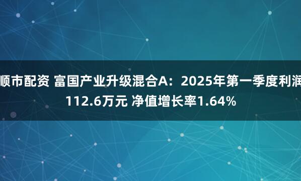 顺市配资 富国产业升级混合A：2025年第一季度利润112.6万元 净值增长率1.64%