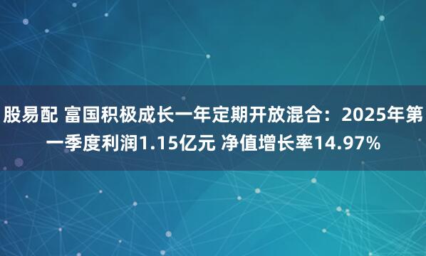 股易配 富国积极成长一年定期开放混合：2025年第一季度利润1.15亿元 净值增长率14.97%
